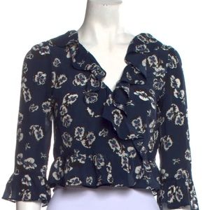 Realistation Par Blue Floral Top